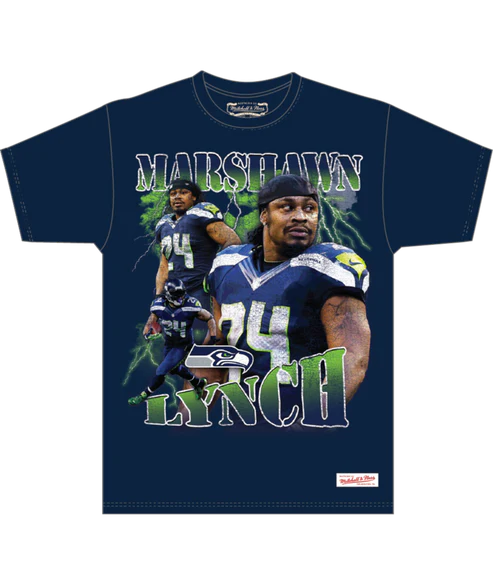 Mitchell & Ness Marshawn Lynch Seahawks Legendary Collage Stats Tee